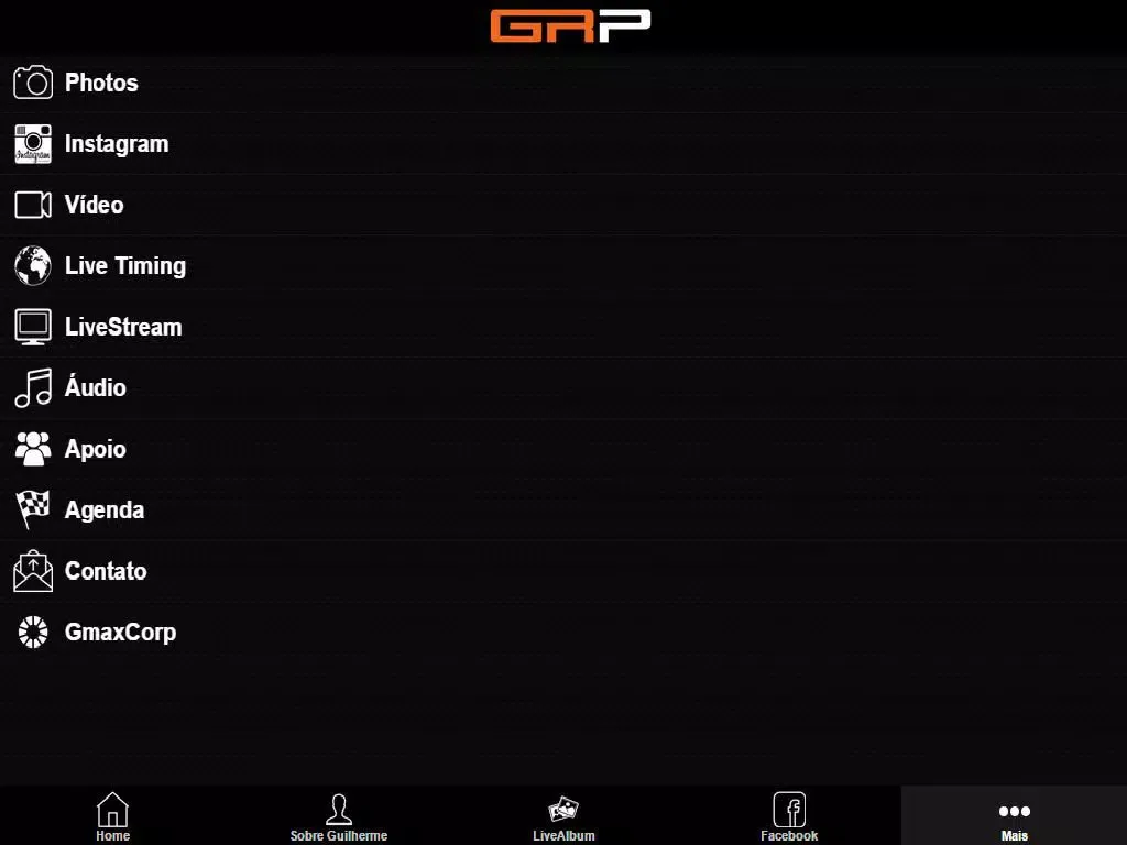 Capturas de tela do GRP iPad 