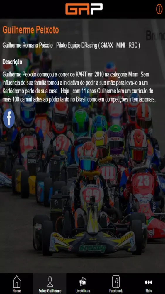 Capturas de tela do GRP