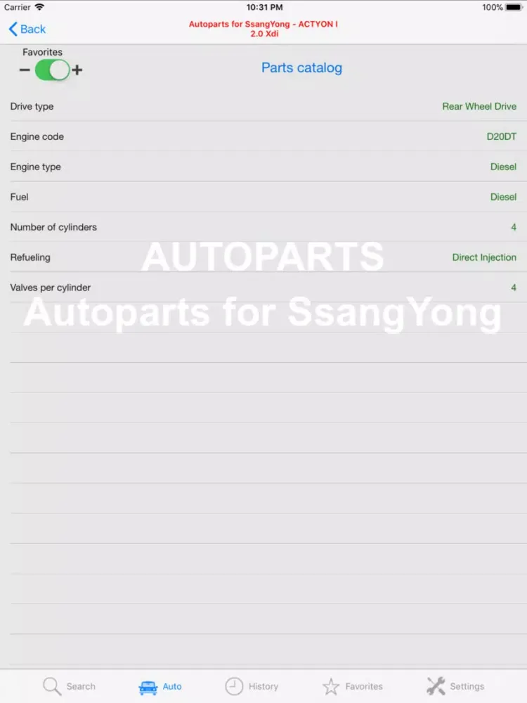 Captures d'écran de Autoparts for SsangYong iPad 