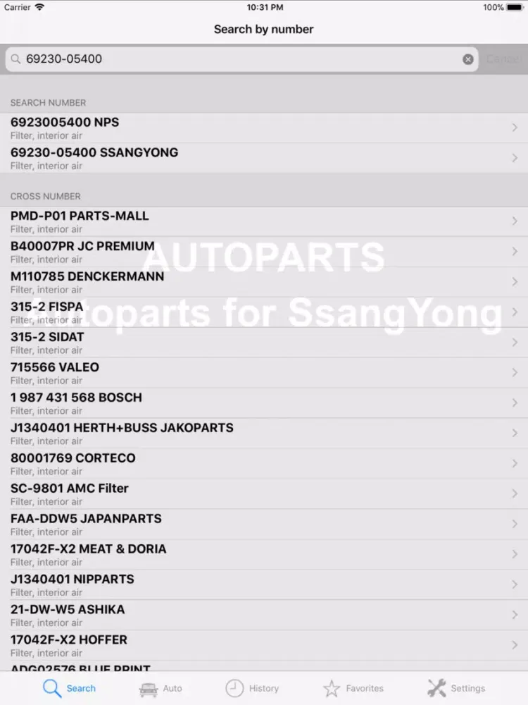 Captures d'écran de Autoparts for SsangYong iPad 