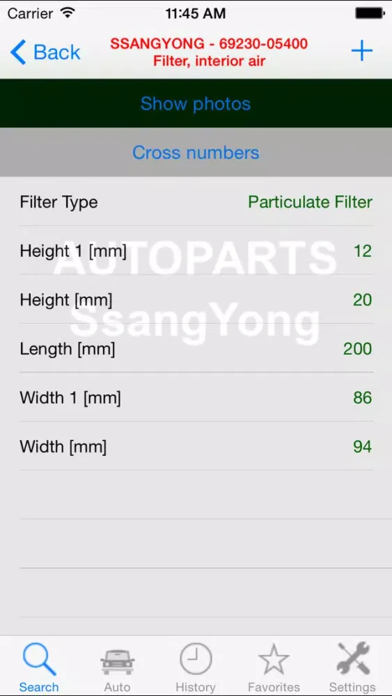 Captures d'écran de Autoparts for SsangYong