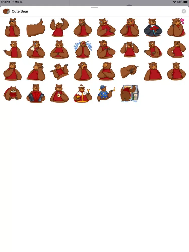 Cute Bear Stickers HD iPad  Ekran Görüntüleri