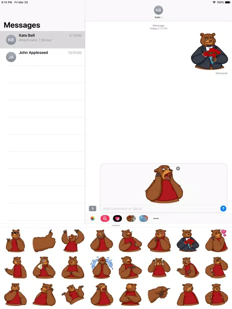 Cute Bear Stickers HD iPad  Ekran Görüntüleri