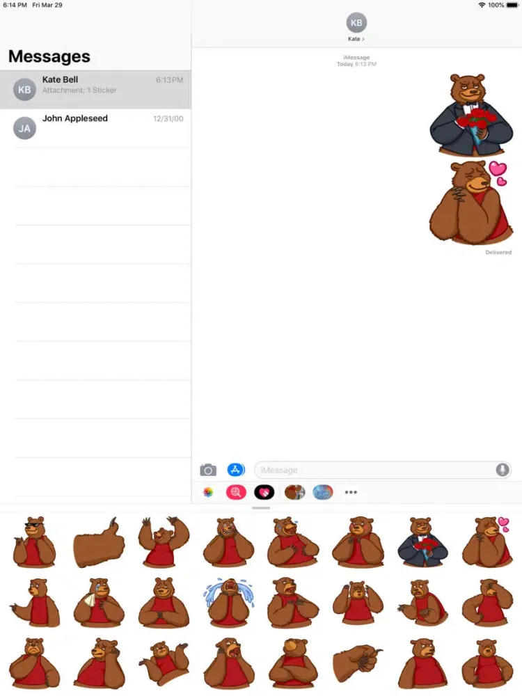 Cute Bear Stickers HD iPad  Ekran Görüntüleri