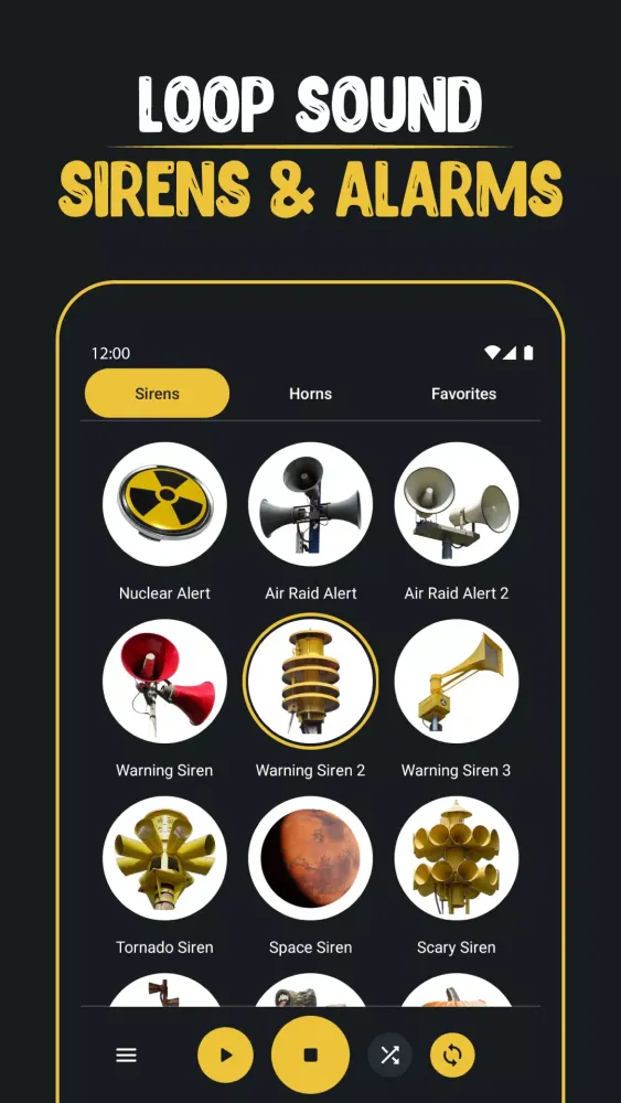 Loud Horns and Sirens App स्क्रीनशॉट
