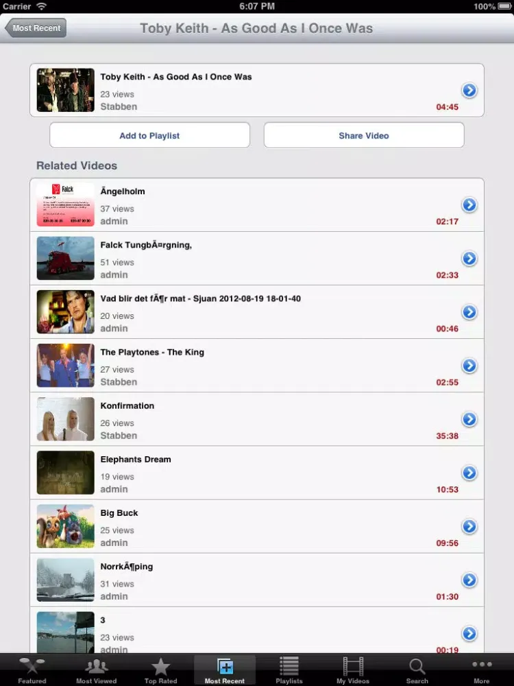 VideoLine iPad  Screenshots