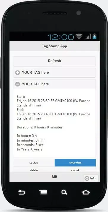 Tag Stamp App Screenshots