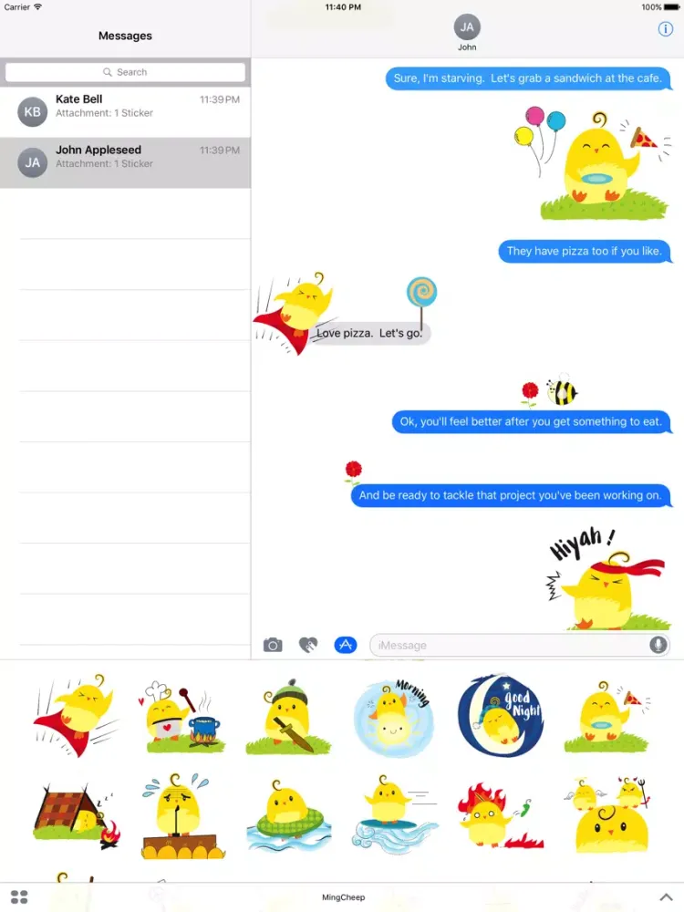 Captures d'écran de Cute Ming Cheep Stickers iPad 