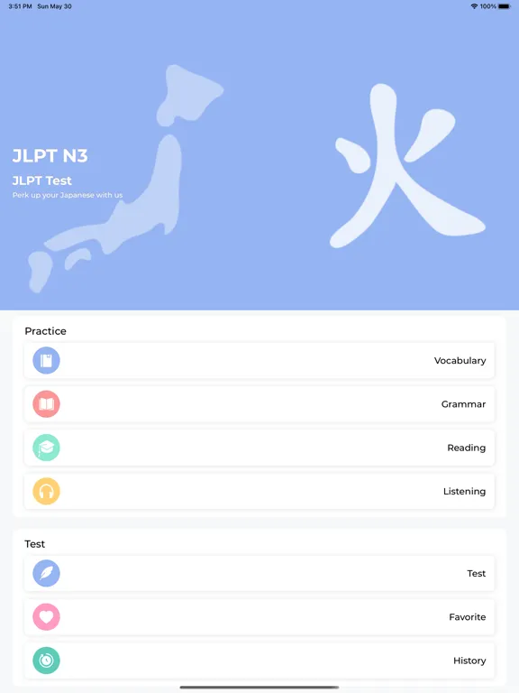 JLPT N3 TEST JAPANESE EXAM iPad  スクリーンショット