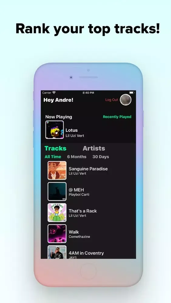 Captures d'écran de Music Stats: Spotify Top 50
