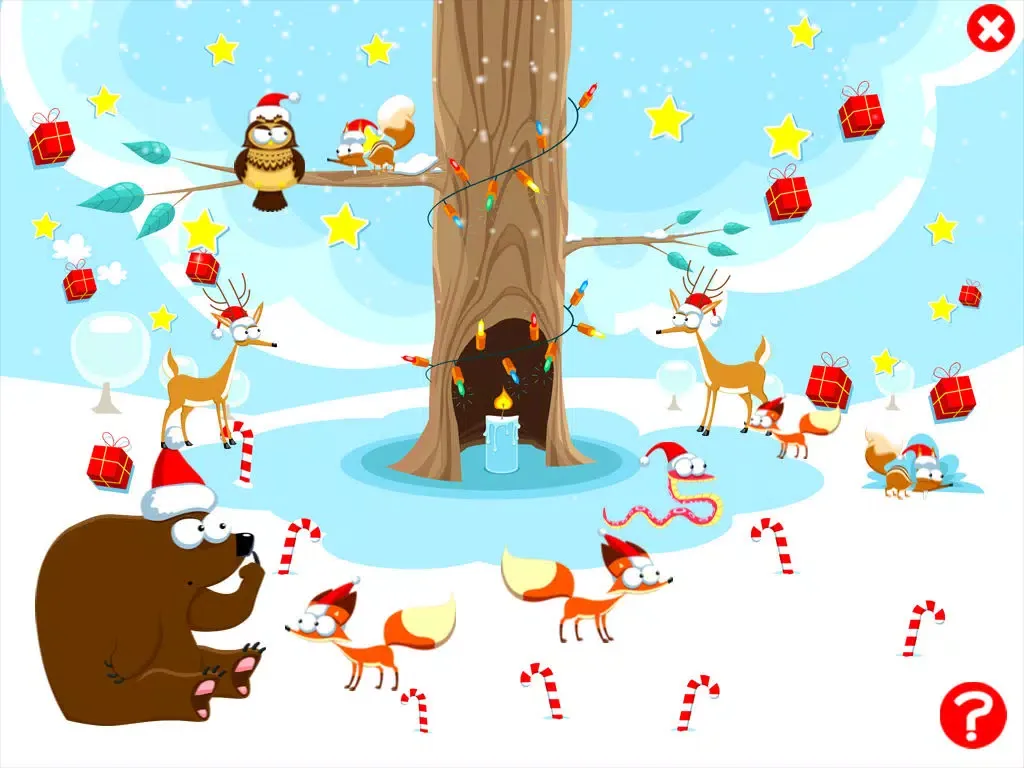 Tangkapan skrin A Christmas Tale: a game to learn and play for children with animals of the snowy wood iPad 
