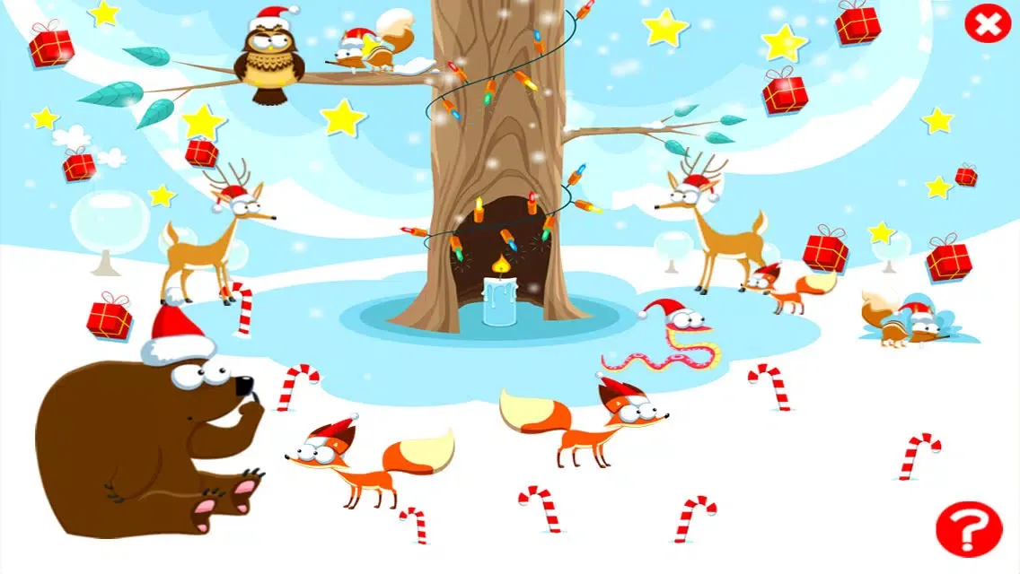 Tangkapan skrin A Christmas Tale: a game to learn and play for children with animals of the snowy wood