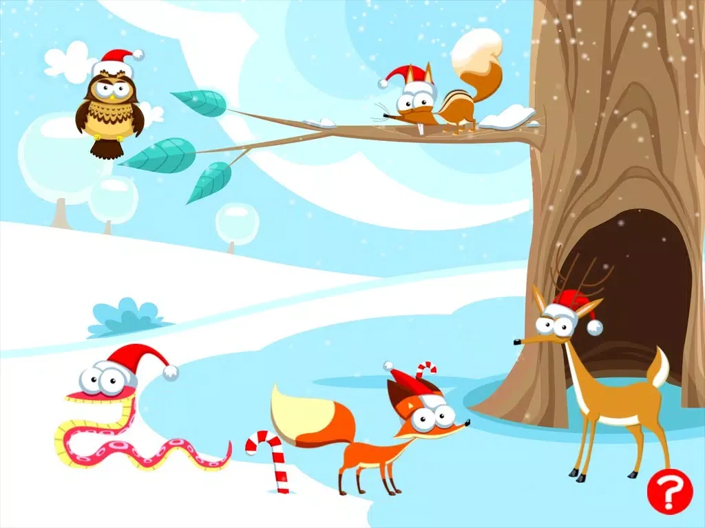 Capturas de tela do A Christmas Tale: a game to learn and play for children with animals of the snowy wood iPad 