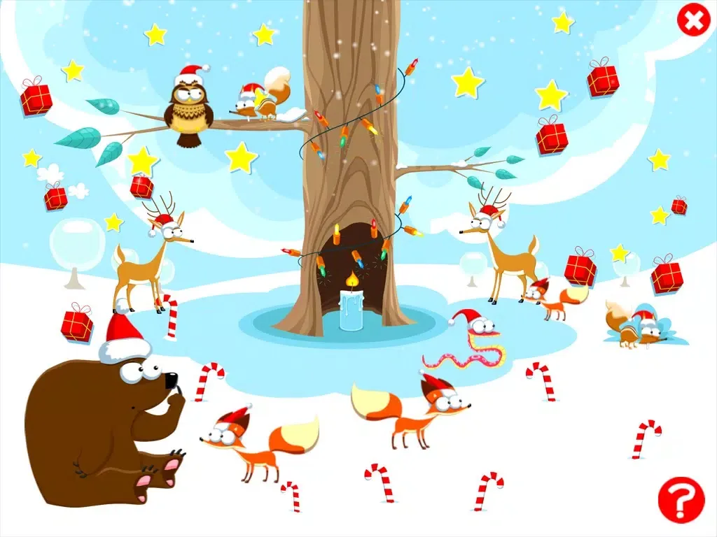 Capturas de tela do A Christmas Tale: a game to learn and play for children with animals of the snowy wood iPad 