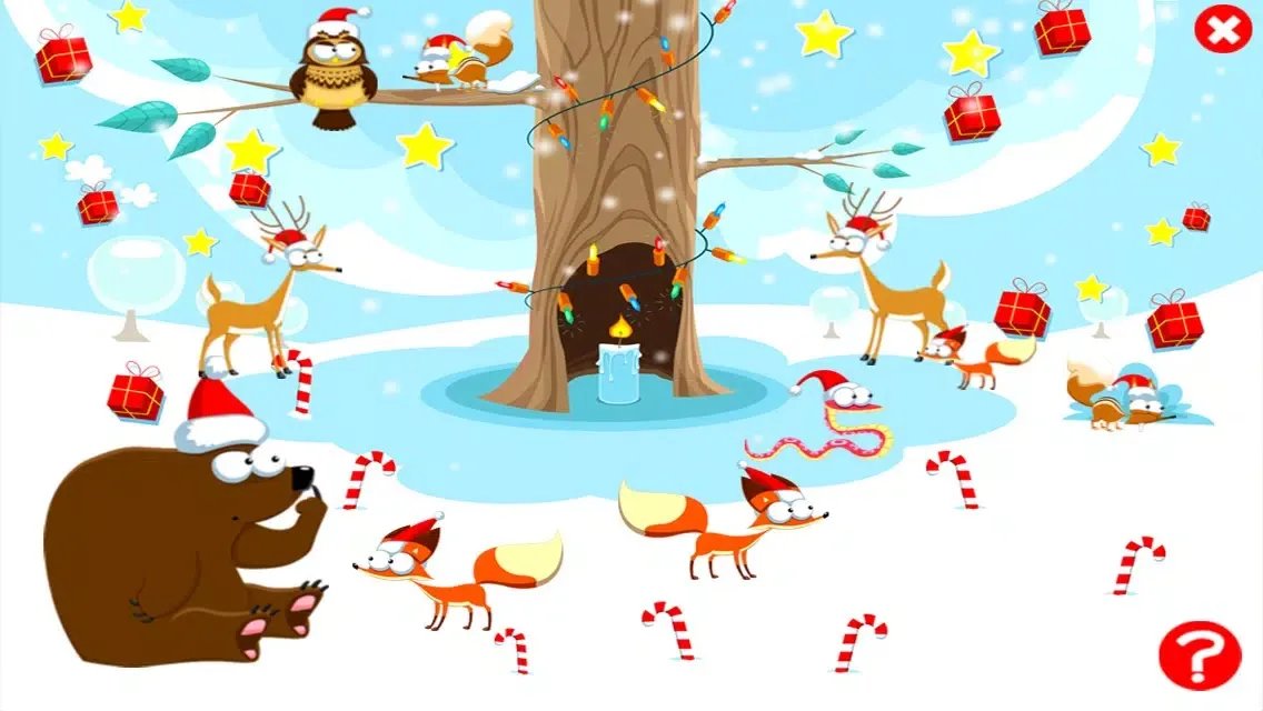 Capturas de tela do A Christmas Tale: a game to learn and play for children with animals of the snowy wood