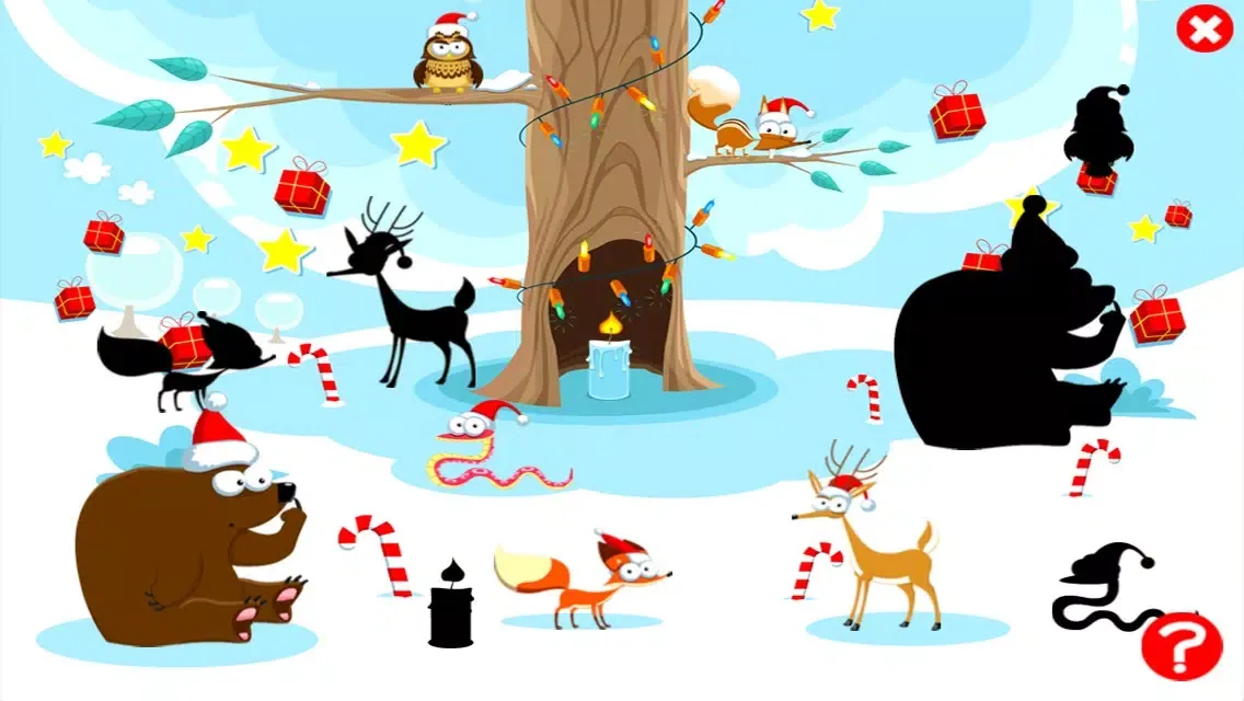 Capturas de tela do A Christmas Tale: a game to learn and play for children with animals of the snowy wood