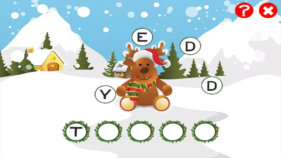 Capturas de pantalla de ABC Christmas games for children to train your spell-ing skills with Xmas animals of the forest