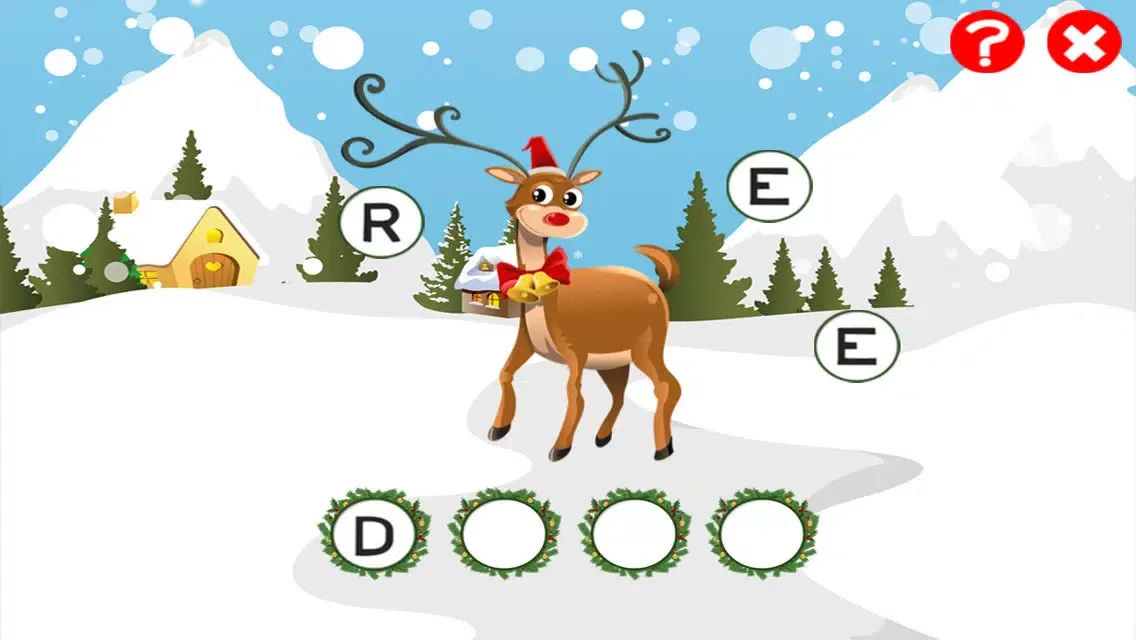 Capturas de pantalla de ABC Christmas games for children to train your spell-ing skills with Xmas animals of the forest