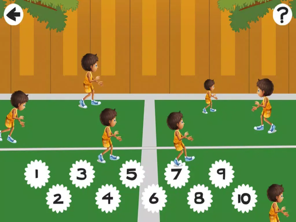 Action on the tennis court; counting game for children: learn to count 1 - 10 iPad  Screenshots
