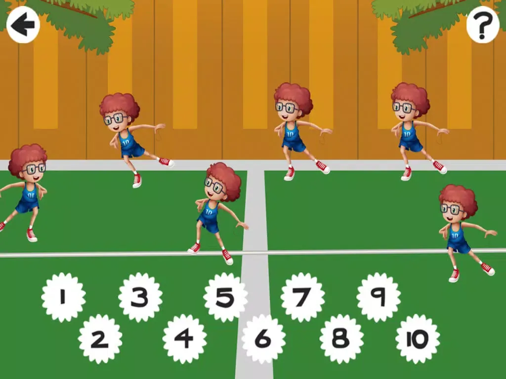 Action on the tennis court; counting game for children: learn to count 1 - 10 iPad  Screenshots