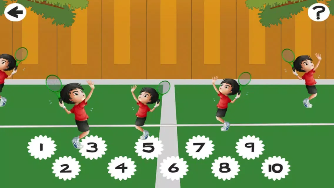 Action on the tennis court; counting game for children: learn to count 1 - 10 Screenshots