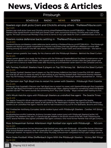 Tangkapan skrin Pittsburgh Football Radio & Live Scores iPad 