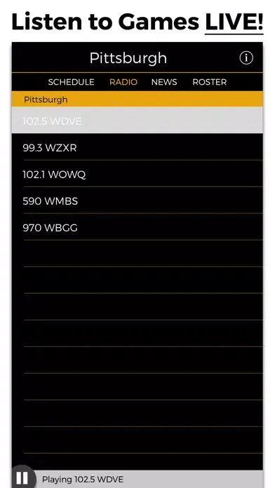 Tangkapan skrin Pittsburgh Football Radio & Live Scores