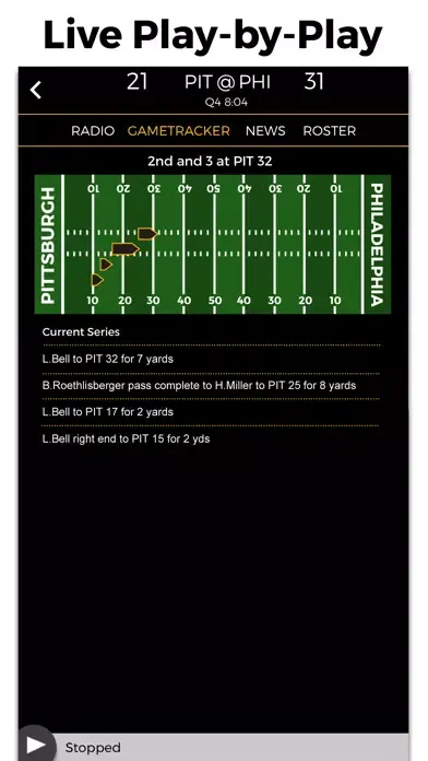 Tangkapan skrin Pittsburgh Football Radio & Live Scores