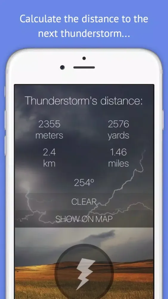 Thunderstorm Location Calculator - Get Distance & Location of the next Thunderstorm! স্ক্রিনশট