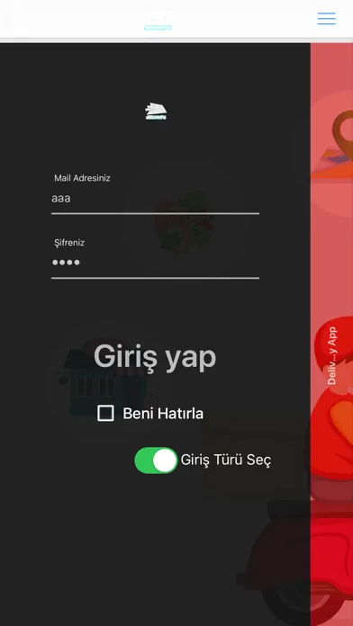 Screenshot di Delivery App