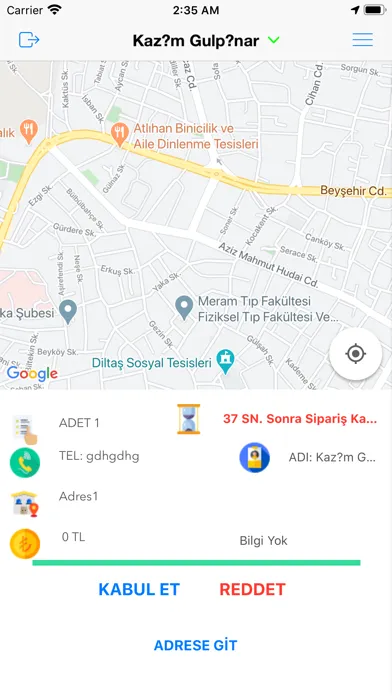 Screenshot di Delivery App