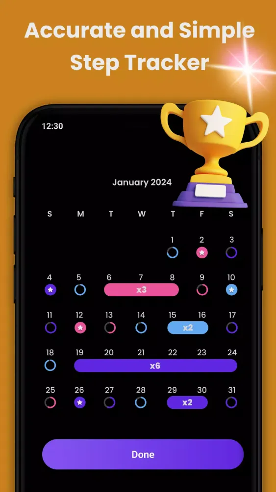 Pedometer app - step tracker Screenshots