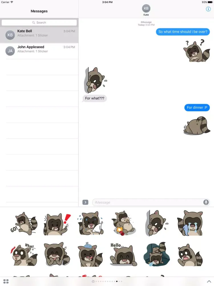 Zrzuty ekranu Racoons Racoons Sticker iPad 