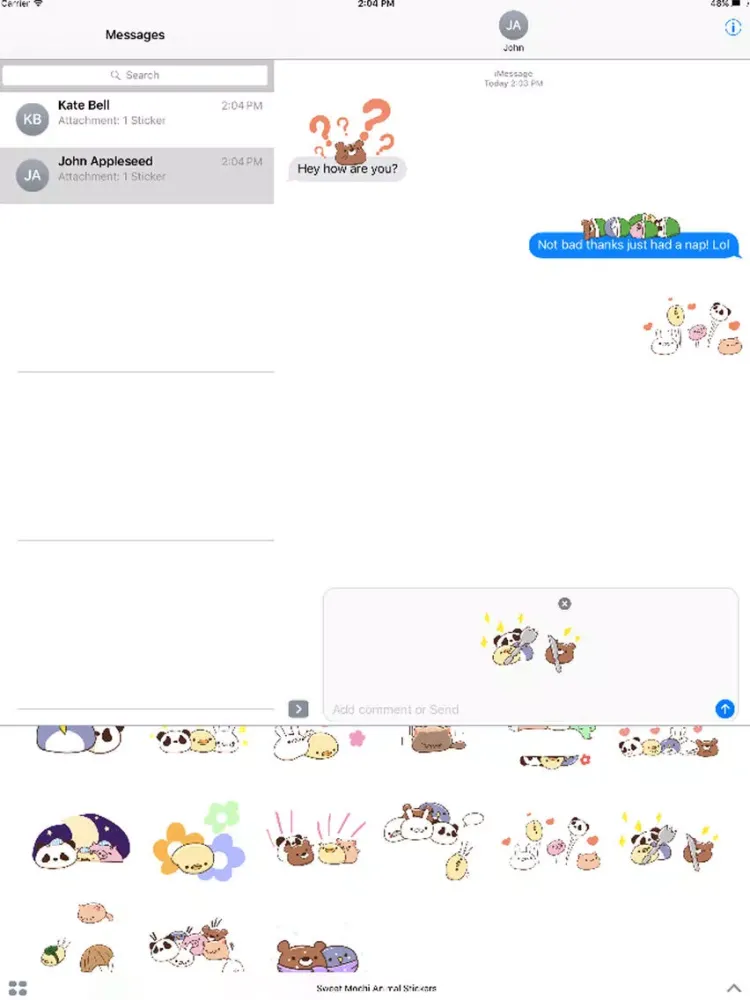 Sweet Mochi Animal Stickers! iPad 應用截圖