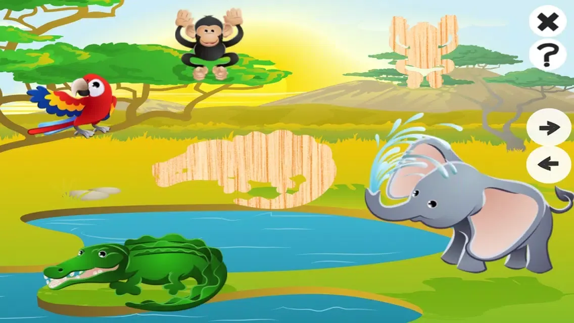 تصاویر A Find the Shadow Jungle Learning Game for Children with Animals