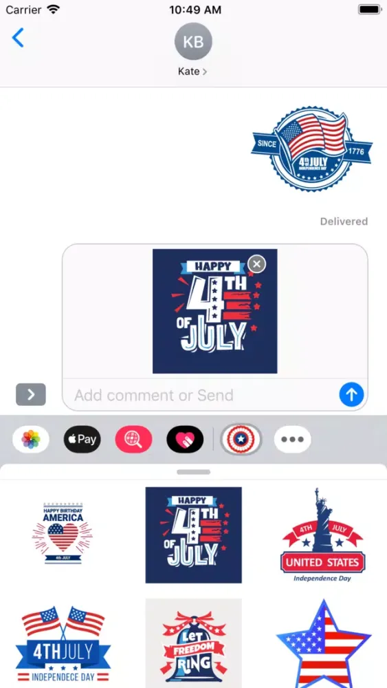 Independence day USA stickers Screenshots