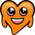 Orange Hearts stickers