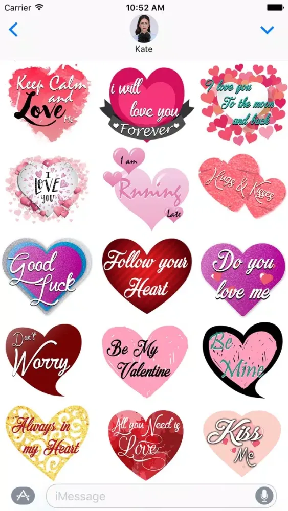 Love Heart Illustrated Stickers 스크린샷