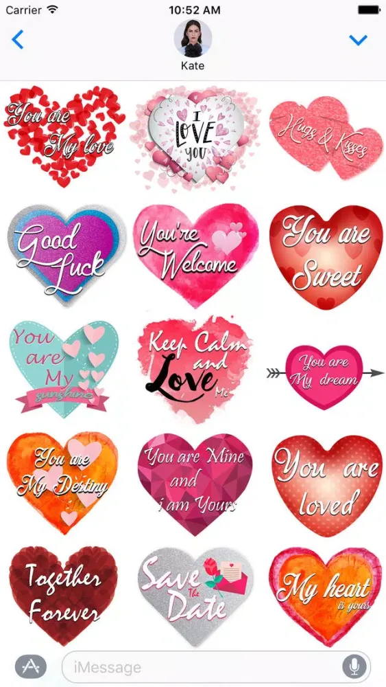 Love Heart Illustrated Stickers 스크린샷