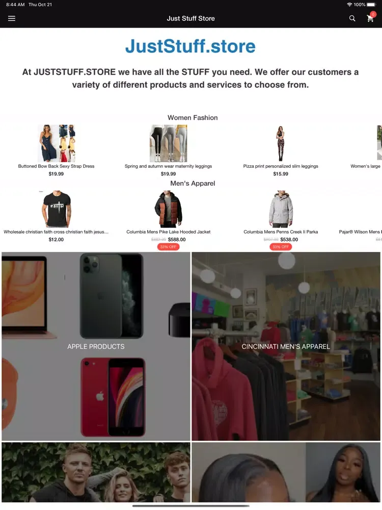 Just Stuff Store iPad  Ekran Görüntüleri