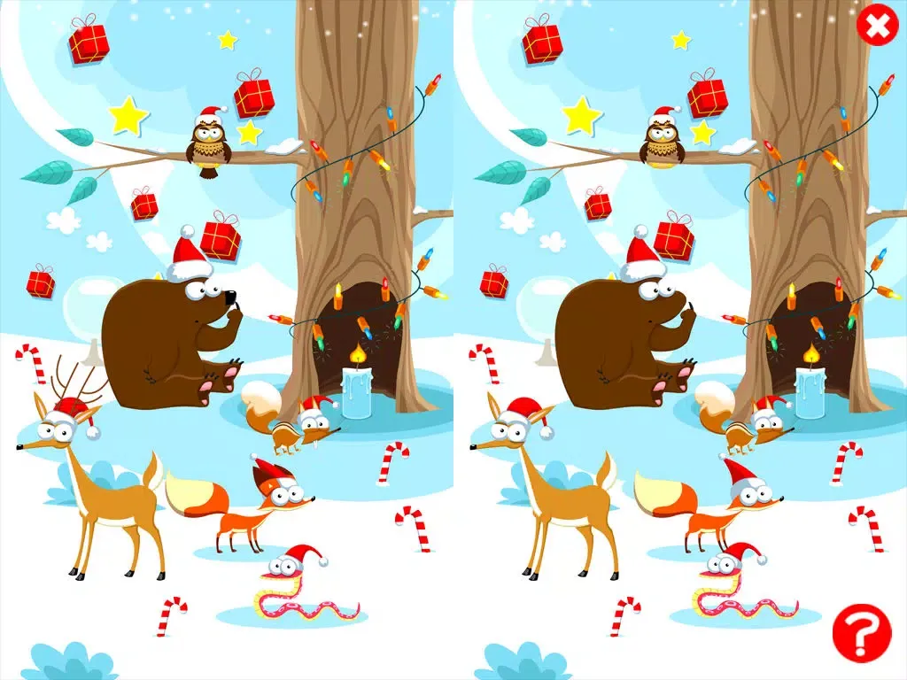 Merry Christmas! Game for children age 2-5 with puzzles, exercises and games. Play with the animals of the forest in winter iPad 应用截图