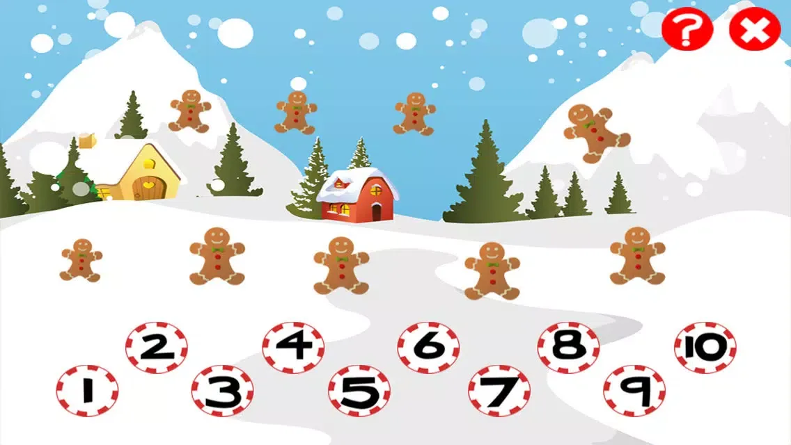 Tangkapan skrin Christmas counting game for children: Learn to count the numbers 1-10 with Santa for Christmas