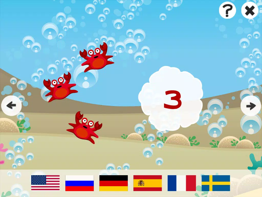 Screenshot di Ocean Counting Game for Children: Learn to count the numbers 1-20 in 7 languages iPad 