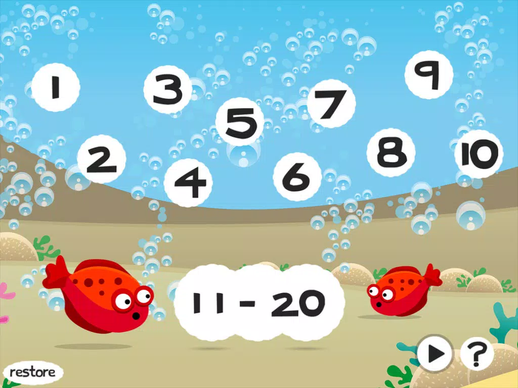 Screenshot di Ocean Counting Game for Children: Learn to count the numbers 1-20 in 7 languages iPad 