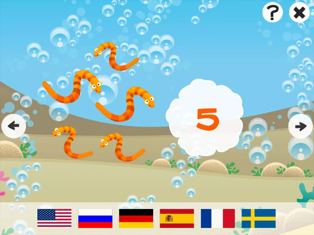 Screenshot di Ocean Counting Game for Children: Learn to count the numbers 1-20 in 7 languages iPad 