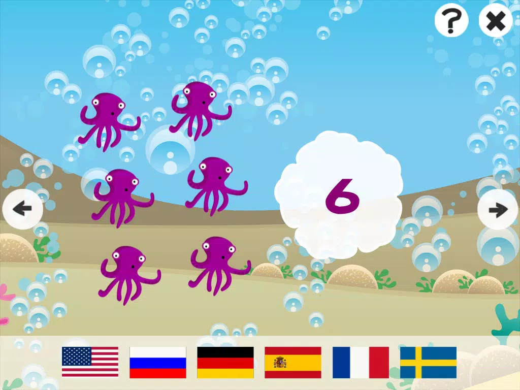 Screenshot di Ocean Counting Game for Children: Learn to count the numbers 1-20 in 7 languages iPad 