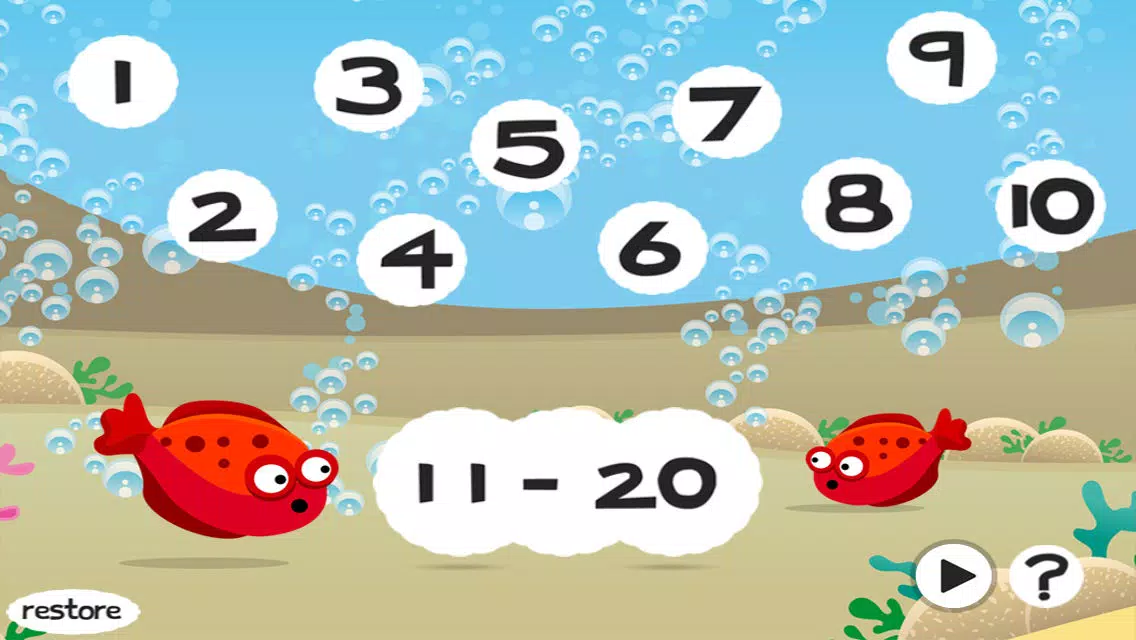 Screenshot di Ocean Counting Game for Children: Learn to count the numbers 1-20 in 7 languages