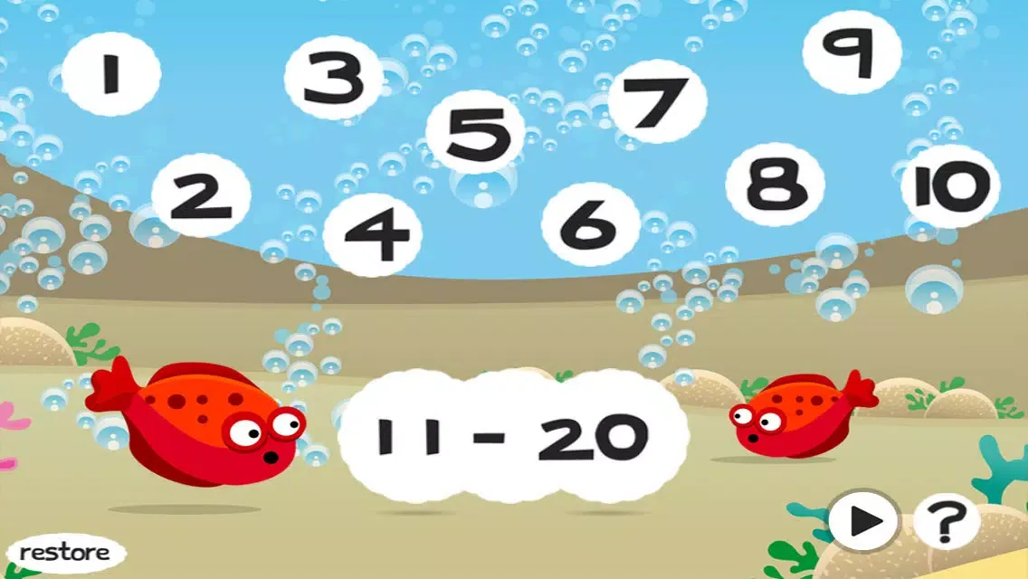 Tangkapan layar Ocean Counting Game for Children: Learn to count the numbers 1-20 in 7 languages