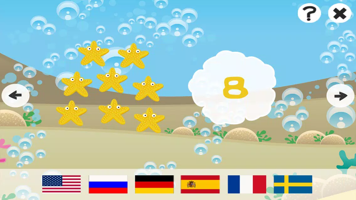 Screenshot di Ocean Counting Game for Children: Learn to count the numbers 1-20 in 7 languages