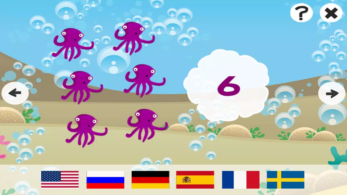 Screenshot di Ocean Counting Game for Children: Learn to count the numbers 1-20 in 7 languages